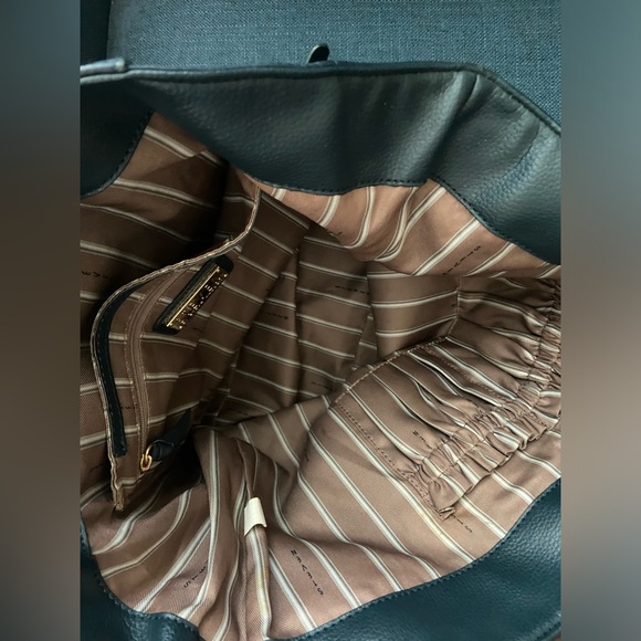 Steven by Steve Madden Leather Navy Blue Tote Purse Bag Gold Studded for Office - Picture 16 of 16